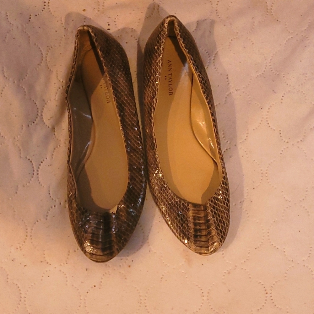 Alligator flat shoes